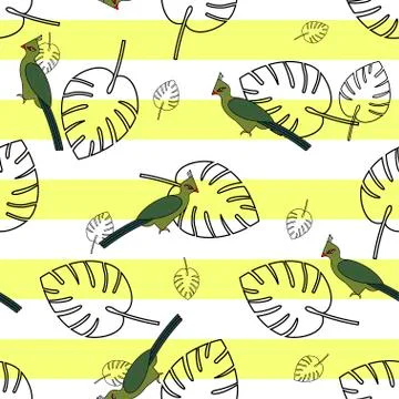 Vector seamless pattern with tropical palm leaves Illustrazione stock