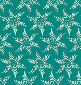 Vector seamless pattern with tropical palm leaves. Graphic stylized drawing. Stock Illustration
