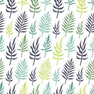 Vector seamless pattern with tropical palm leaves. Graphic stylized drawing. Illustrazione stock