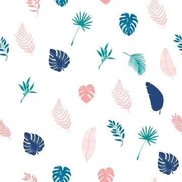 Vector seamless pattern with tropical palm leaves Illustrazione stock