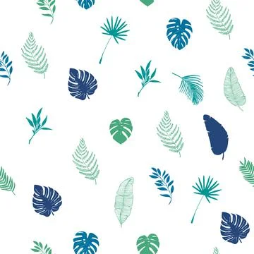 Vector seamless pattern with tropical palm leaves Illustrazione stock