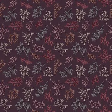 Vector seamless pattern with twigs. Stock Illustration
