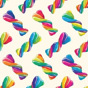 Vector seamless pattern of twisted lollies Stock Illustration