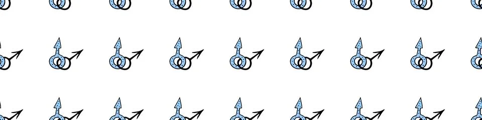 Vector seamless pattern of two crossed symbols of mars, male gender symbols i イラスト素材
