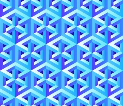 Vector seamless pattern with unreal optical illusion. Hexagon illustration. Stock Illustration