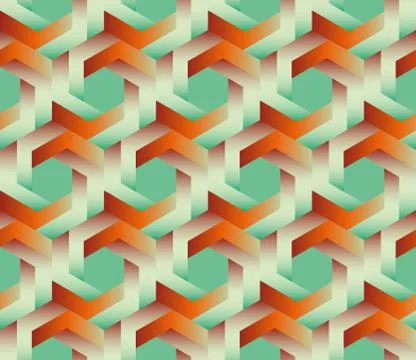 Vector seamless pattern with unreal optical illusion. Hexagon illustration, i 스톡 일러스트