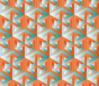 Vector seamless pattern with unreal optical illusion. Hexagon illustration, i Illustrazione stock