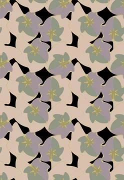 Vector seamless pattern with unusual elements reminiscent of flowers and leav Stock Illustration