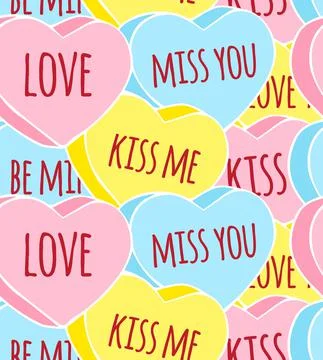 Vector seamless pattern of Valentine candy Stock Illustration
