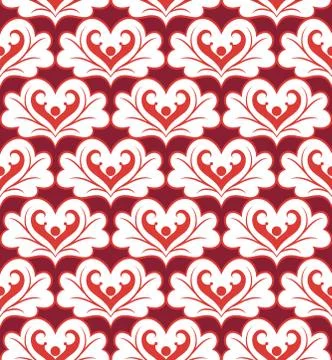 Vector seamless pattern with valentine hearts Stock Illustration