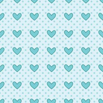 Vector seamless pattern with valentine hearts Stock Illustration