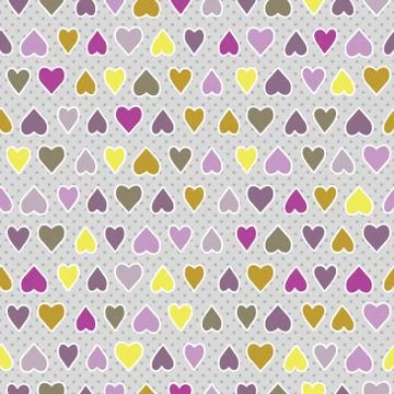 Vector seamless pattern with valentine hearts Stock Illustration