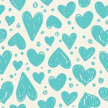 Vector seamless pattern with valentine hearts Stock Illustration