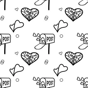Vector seamless pattern on Valentine s Day, February 14 Stock Illustration
