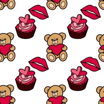 Vector seamless pattern on Valentine s Day, February 14 Stock Illustration