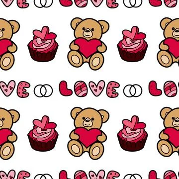 Vector seamless pattern on Valentine s Day, February 14 Stock Illustration