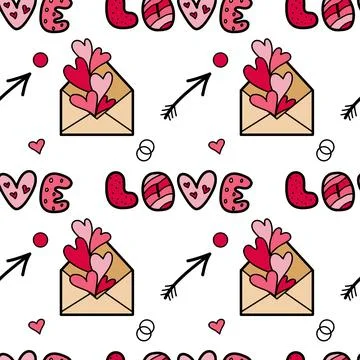 Vector seamless pattern on Valentine s Day, February 14 Stock Illustration