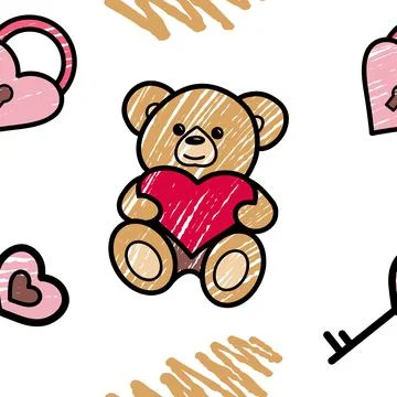 Vector seamless pattern on Valentine s Day, February 14 Stock Illustration