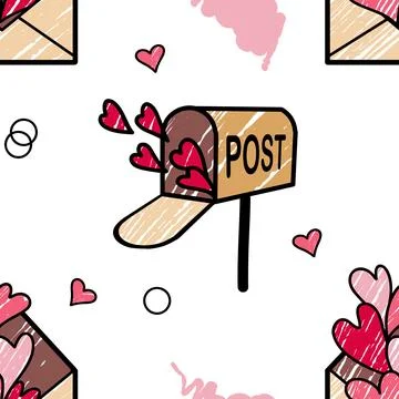 Vector seamless pattern on Valentine s Day, February 14 Stock Illustration