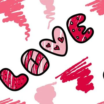 Vector seamless pattern on Valentine s Day, February 14 Stock Illustration