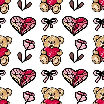 Vector seamless pattern on Valentine s Day, February 14 Stock Illustration