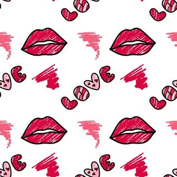 Vector seamless pattern on Valentine s Day, February 14 Stock Illustration