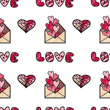 Vector seamless pattern on Valentine s Day, February 14 Stock Illustration