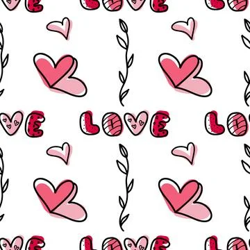 Vector seamless pattern on Valentine s Day, February 14 Stock Illustration