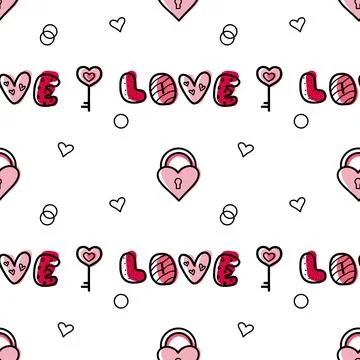 Vector seamless pattern on Valentine s Day, February 14 Stock Illustration