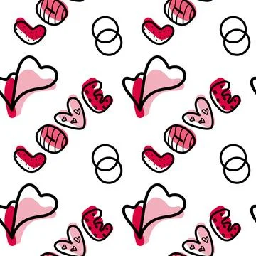 Vector seamless pattern on Valentine s Day, February 14 Stock Illustration