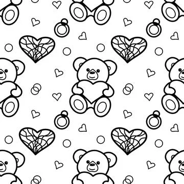 Vector seamless pattern on Valentine s Day, February 14 Stock Illustration