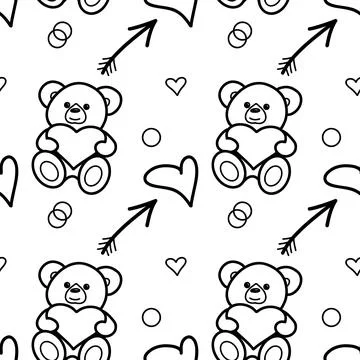 Vector seamless pattern on Valentine s Day, February 14 Stock Illustration