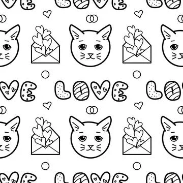 Vector seamless pattern on Valentine s Day, February 14 Stock Illustration