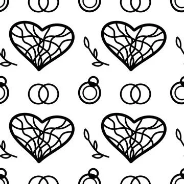 Vector seamless pattern on Valentine s Day, February 14 Stock Illustration