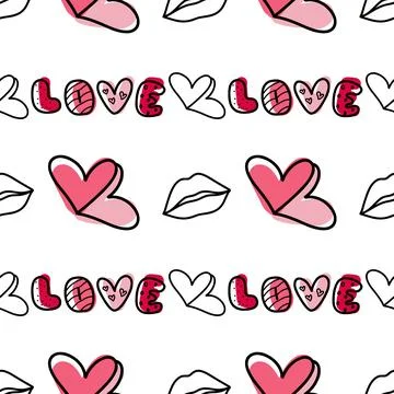 Vector seamless pattern on Valentine s Day, February 14 Stock Illustration