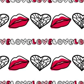 Vector seamless pattern on Valentine s Day, February 14 Stock Illustration