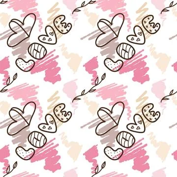 Vector seamless pattern on Valentine s Day, February 14 Love Stock Illustration