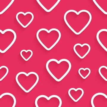 Vector seamless pattern for Valentine's Day with hearts Stock Illustration