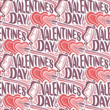 Vector seamless pattern for Valentine's Day Stock Illustration
