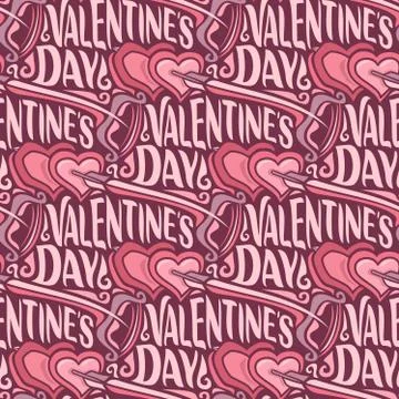 Vector seamless pattern for Valentine's Day Stock Illustration