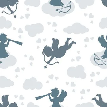 Vector seamless pattern Valentine's Day Cupid Illustrazione stock