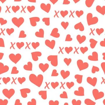 Vector seamless pattern Valentine's Day Love Heart Stock-Illustration
