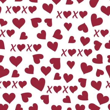 Vector seamless pattern Valentine's Day Love Heart Stock-Illustration