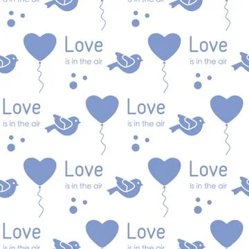 Vector seamless pattern Valentine's Day Love Heart Stock Illustration