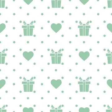 Vector seamless pattern Valentine's Day Gift Heart Stock Illustration