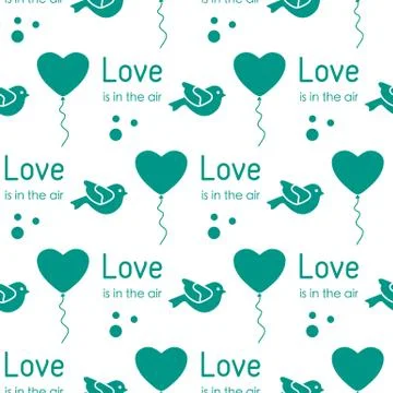 Vector seamless pattern Valentine's Day Love Heart Stock Illustration