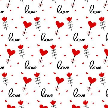 Vector seamless pattern for Valentines Day. Stock Illustration