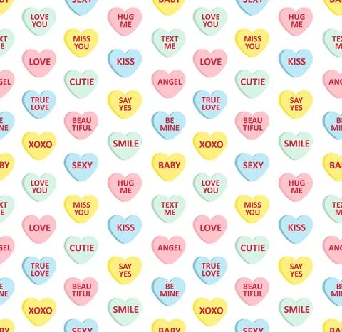 Vector seamless pattern of Valentine’s sweet candy Stock Illustration