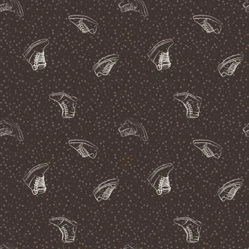 Vector seamless pattern of variety men shoes イラスト素材