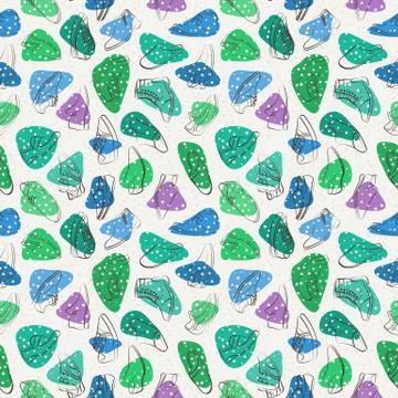 Vector seamless pattern of variety men shoes イラスト素材